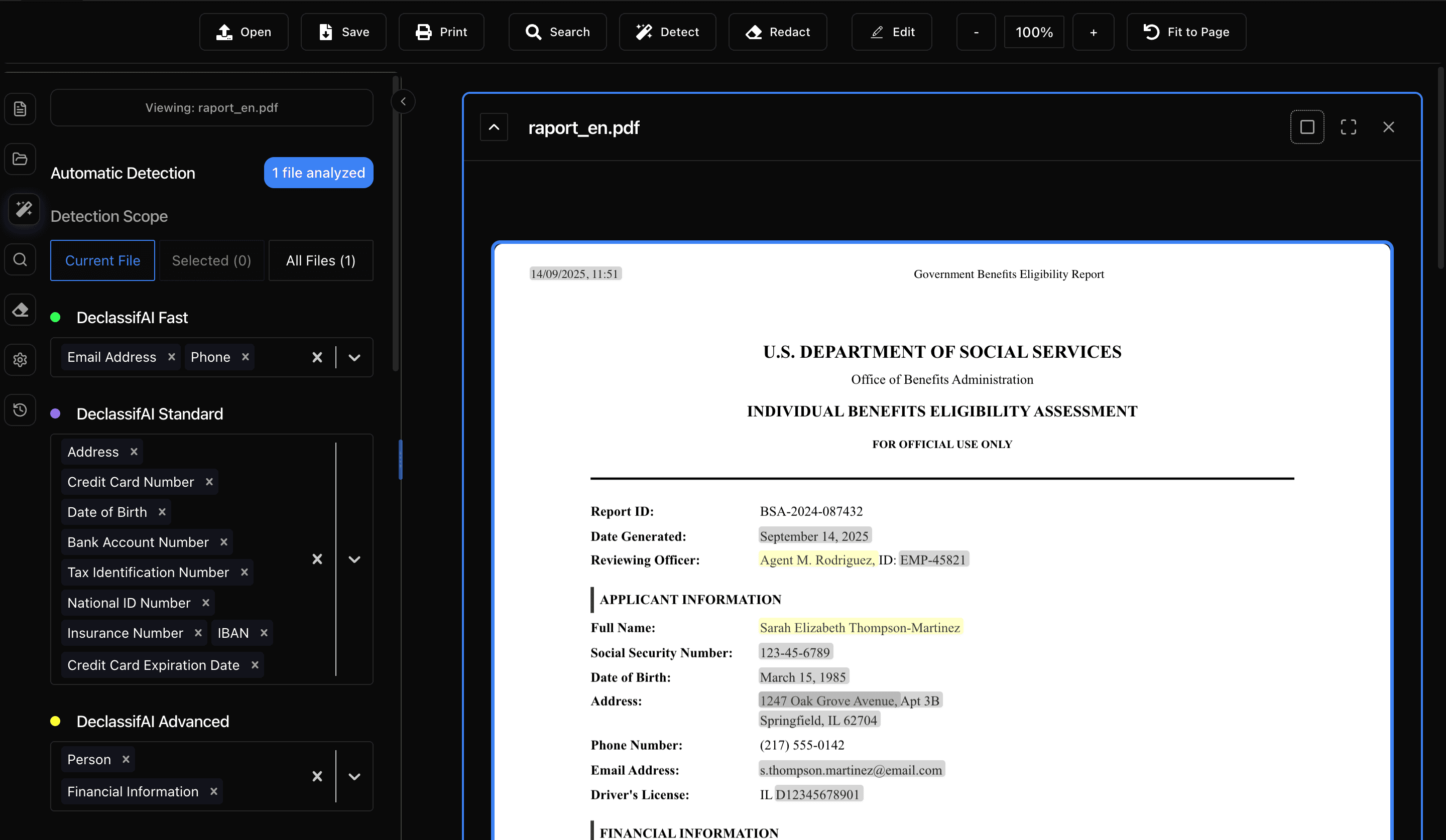 DeclassifAI Dashboard